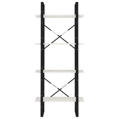 Libreria a 4 Ripiani Bianca 60x30x140 cm in Massello di Pino