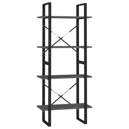 Libreria a 4 Ripiani Grigia 60x30x140 cm in Massello di Pino | homemem39