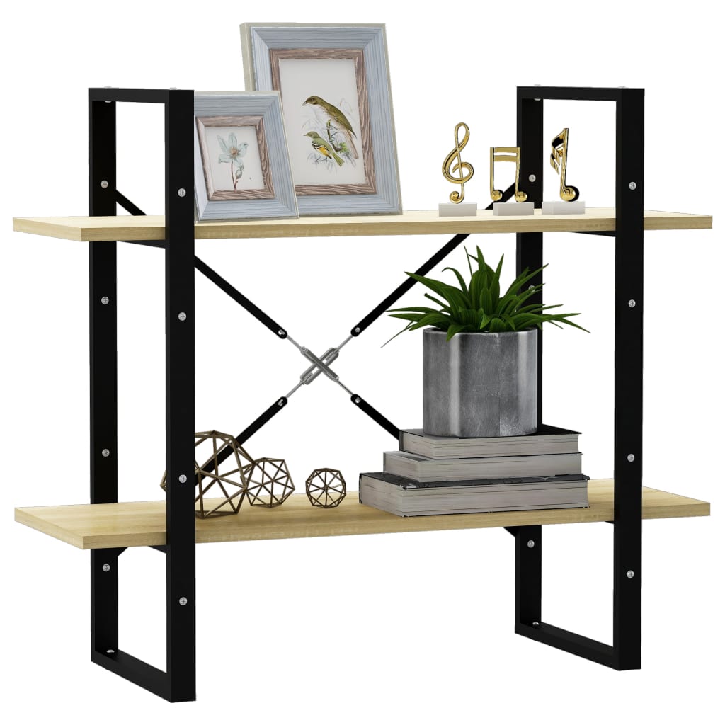 Libreria 2 Ripiani Rovere Sonoma 80x30x70 cm Legno Multistrato | homemem39