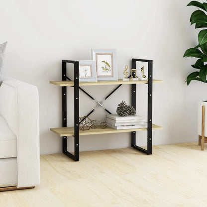 Libreria 2 Ripiani Rovere Sonoma 80x30x70 cm Legno Multistrato | homemem39