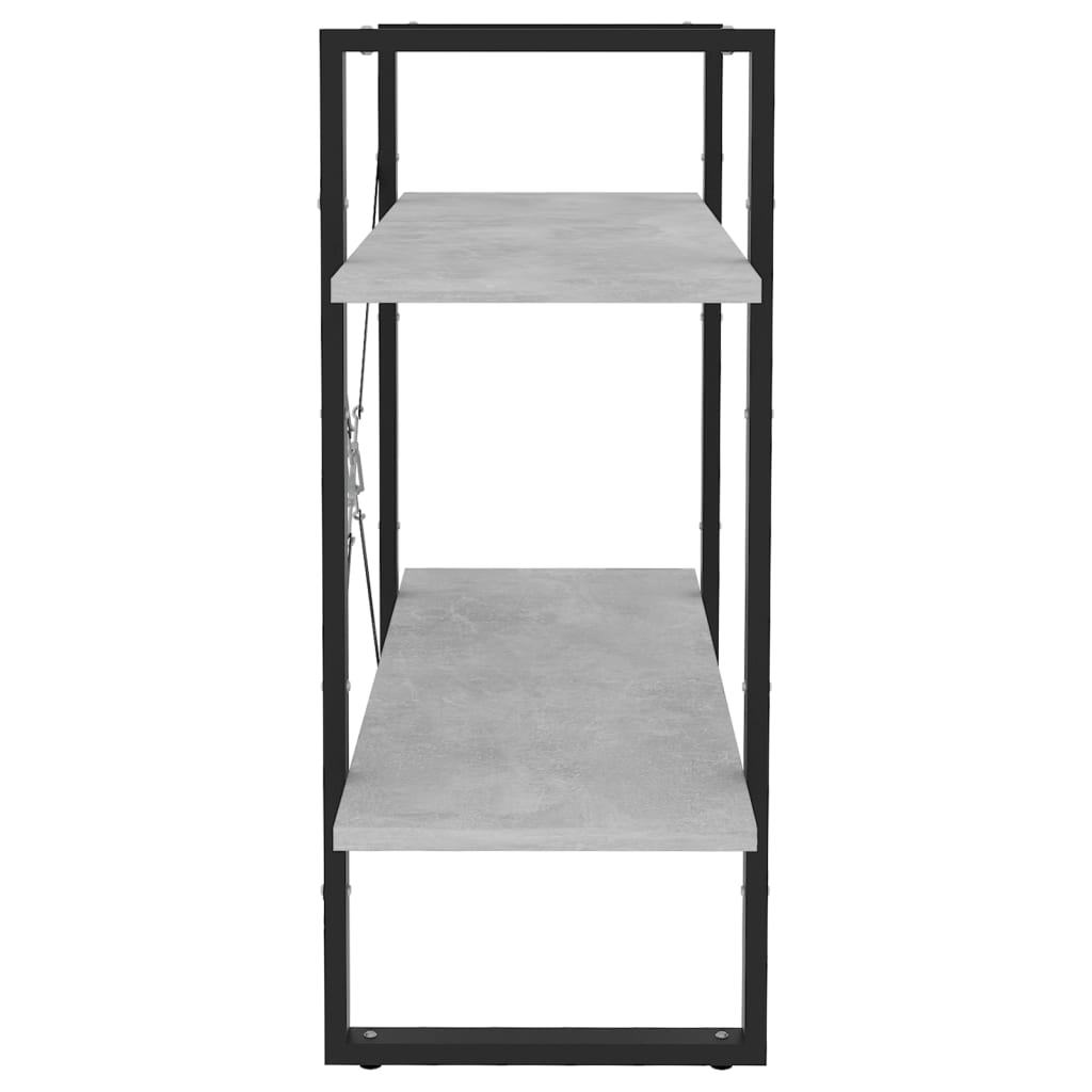 Libreria 2 Ripiani Grigio Cemento 80x30x70 cm Legno Multistrato | homemem39