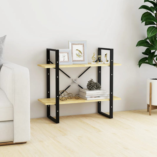 Libreria a 2 Ripiani 80x30x70 cm in Legno Massello di Pino | homemem39