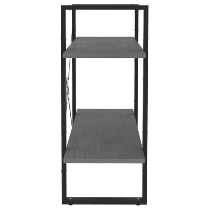 Libreria a 2 Ripiani Grigia 80x30x70 cm in Massello di Pino | homemem39