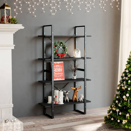 Libreria a 4 Ripiani Grigia 80x30x140 cm in Legno Multistrato | homemem39