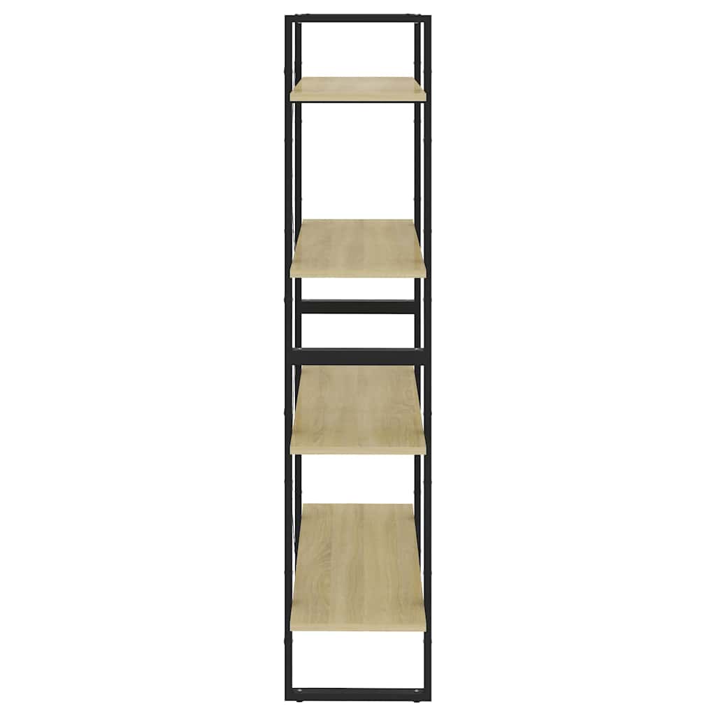 Libreria 4 Ripiani Rovere Sonoma 80x30x140 cm Legno Multistrato