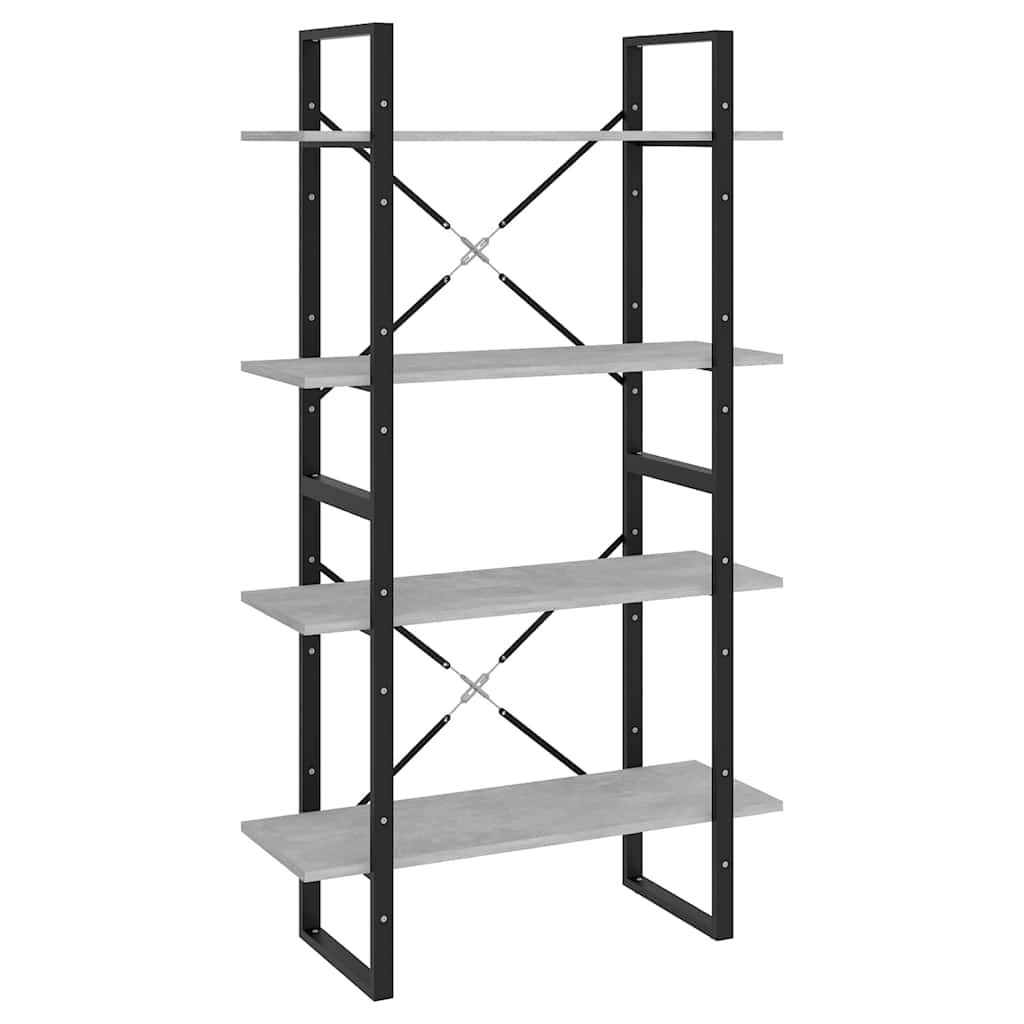 Libreria 4 Ripiani Grigio Cemento 80x30x140cm Legno Multistrato | homemem39