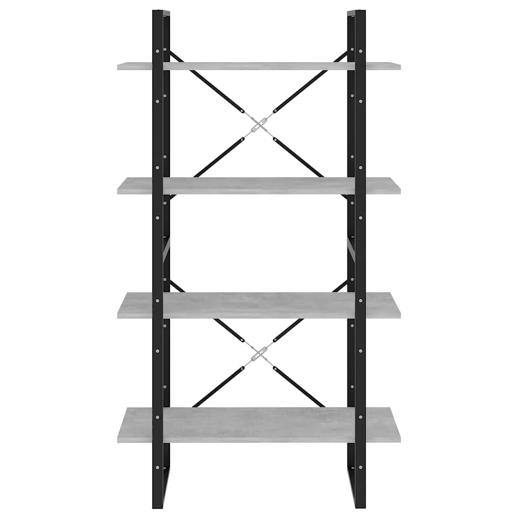 Libreria 4 Ripiani Grigio Cemento 80x30x140cm Legno Multistrato | homemem39