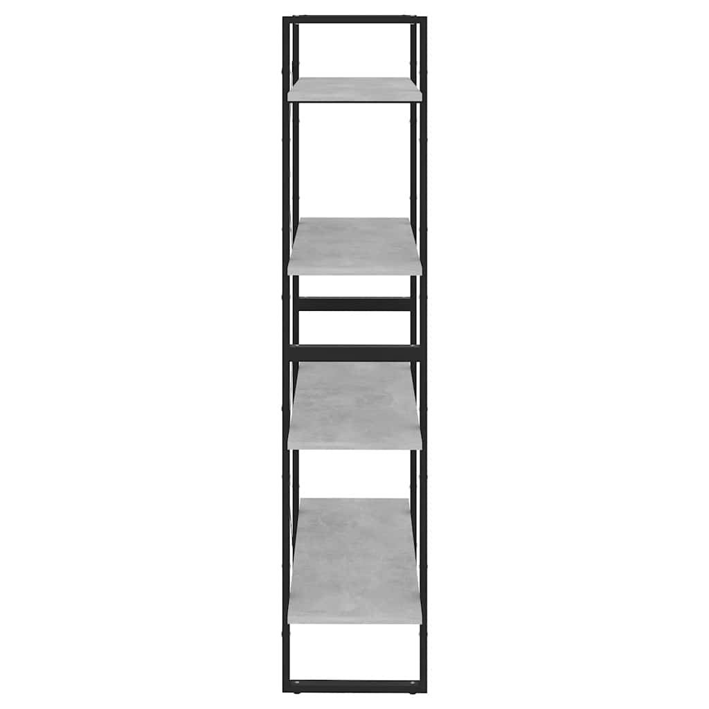 Libreria 4 Ripiani Grigio Cemento 80x30x140cm Legno Multistrato | homemem39
