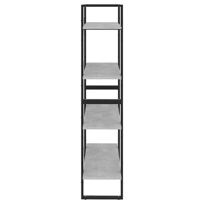 Libreria 4 Ripiani Grigio Cemento 80x30x140cm Legno Multistrato