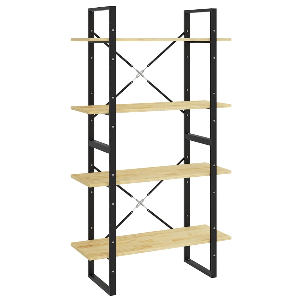 Libreria a 4 Ripiani 80x30x140 cm in Legno Massello di Pino | homemem39