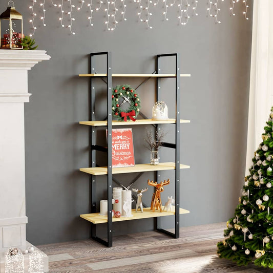 Libreria a 4 Ripiani 80x30x140 cm in Legno Massello di Pino | homemem39