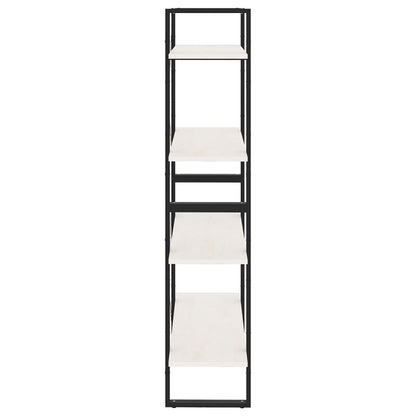 Libreria a 4 Ripiani Bianca 80x30x140 cm in Massello di Pino | homemem39