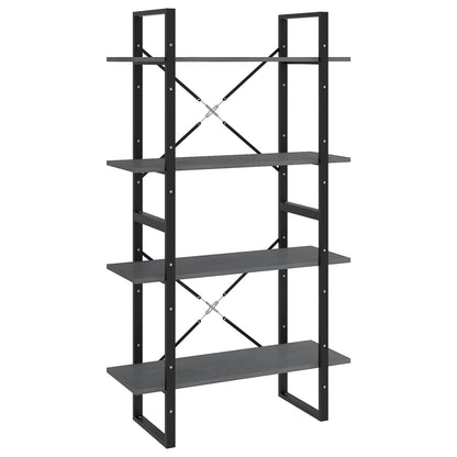 Libreria a 4 Ripiani Grigia 80x30x140 cm in Massello di Pino | homemem39
