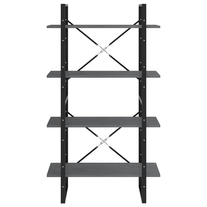 Libreria a 4 Ripiani Grigia 80x30x140 cm in Massello di Pino | homemem39