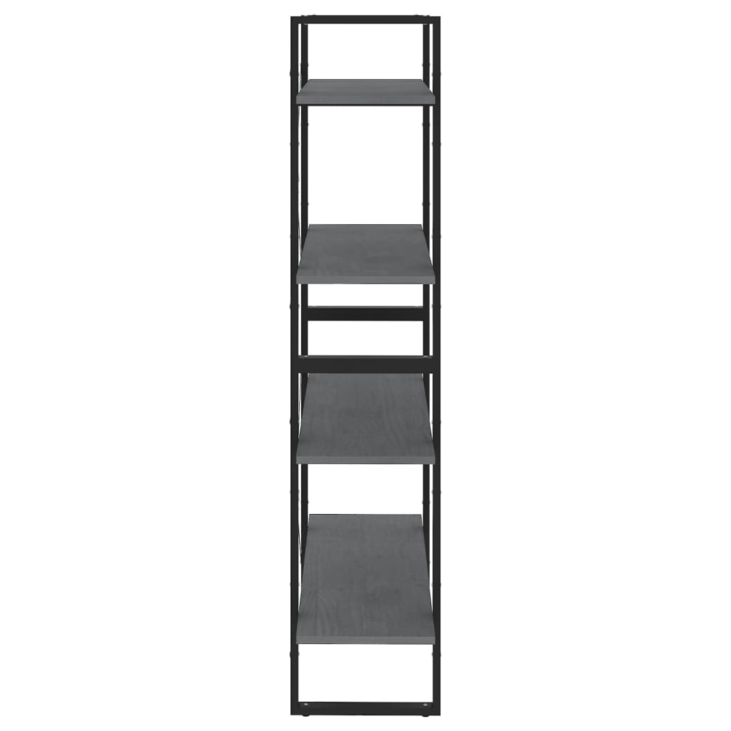 Libreria a 4 Ripiani Grigia 80x30x140 cm in Massello di Pino | homemem39