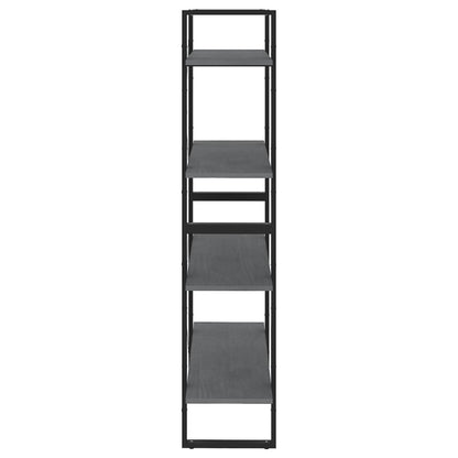 Libreria a 4 Ripiani Grigia 80x30x140 cm in Massello di Pino | homemem39