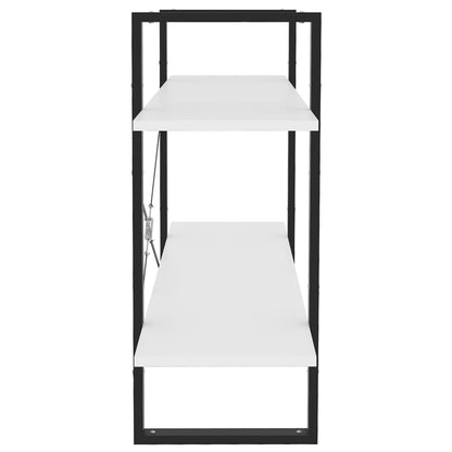 Libreria a 2 Ripiani Bianca 100x30x70 cm in Legno Multistrato | homemem39