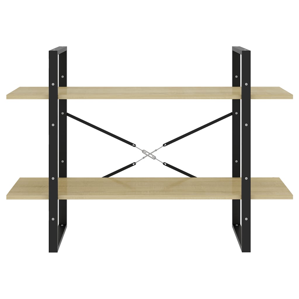 Libreria 2 Ripiani Rovere Sonoma 100x30x70 cm Legno Multistrato