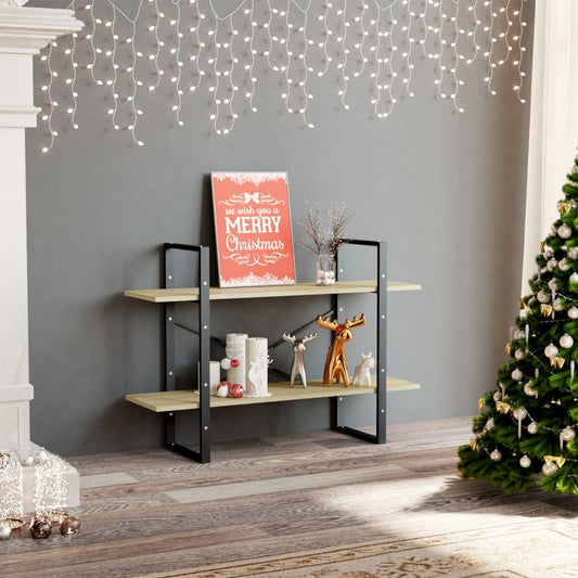 Libreria 2 Ripiani Rovere Sonoma 100x30x70 cm Legno Multistrato | homemem39
