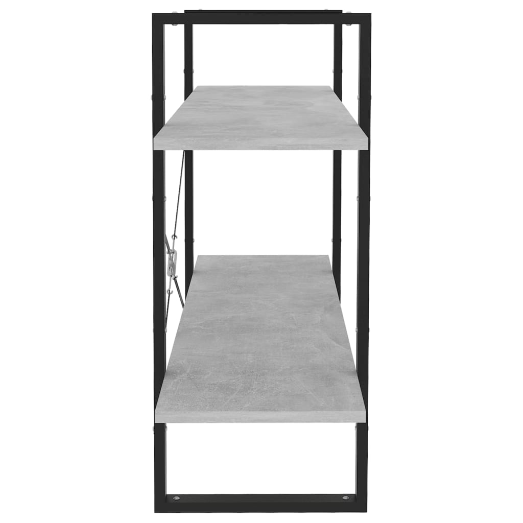 Libreria 2 Ripiani Grigio Cemento 100x30x70cm Legno Multistrato | homemem39