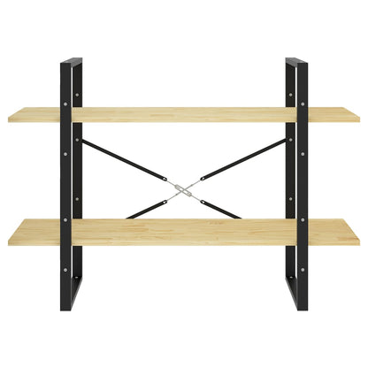 Libreria a 2 Ripiani 100x30x70 cm in Legno Massello di Pino | homemem39
