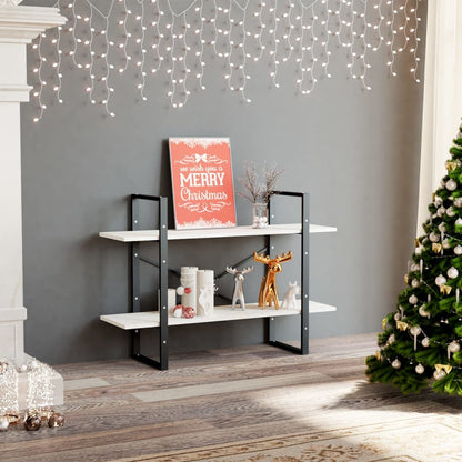 Libreria a 2 Ripiani Bianca 100x30x70 cm in Massello di Pino | homemem39