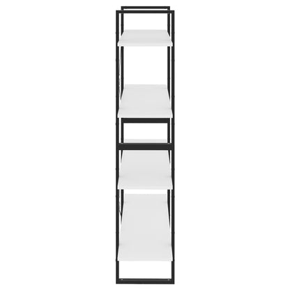 Libreria a 4 Ripiani Bianca 100x30x140 cm in Legno Multistrato | homemem39