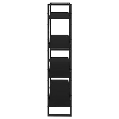 Libreria a 4 Ripiani Nera 100x30x140 cm in Legno Multistrato | homemem39