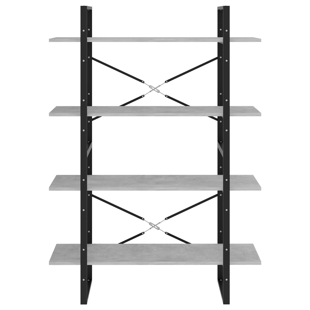 Libreria 4Ripiani Grigio Cemento 100x30x140cm Legno Multistrato | homemem39