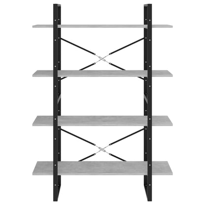 Libreria 4Ripiani Grigio Cemento 100x30x140cm Legno Multistrato | homemem39