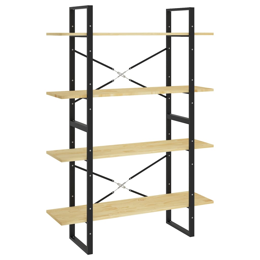Libreria a 4 Ripiani 100x30x140 cm in Legno Massello di Pino | homemem39