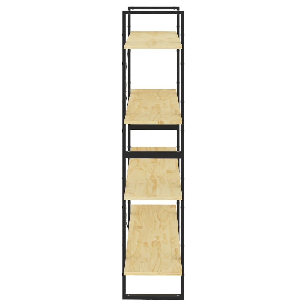 Libreria a 4 Ripiani 100x30x140 cm in Legno Massello di Pino | homemem39
