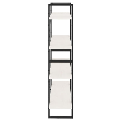 Libreria a 4 Ripiani Bianca 100x30x140 cm in Massello di Pino | homemem39
