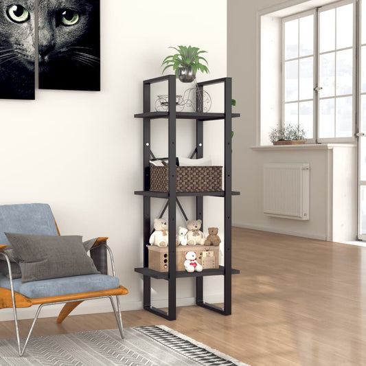 Libreria a 3 Ripiani Grigia 40x30x105 cm in Legno Multistrato | homemem39