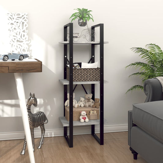 Libreria 3 Ripiani Grigio Cemento 40x30x105cm Legno Multistrato | homemem39