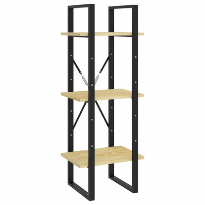 Libreria a 3 Ripiani 40x30x105 cm in Legno Massello di Pino