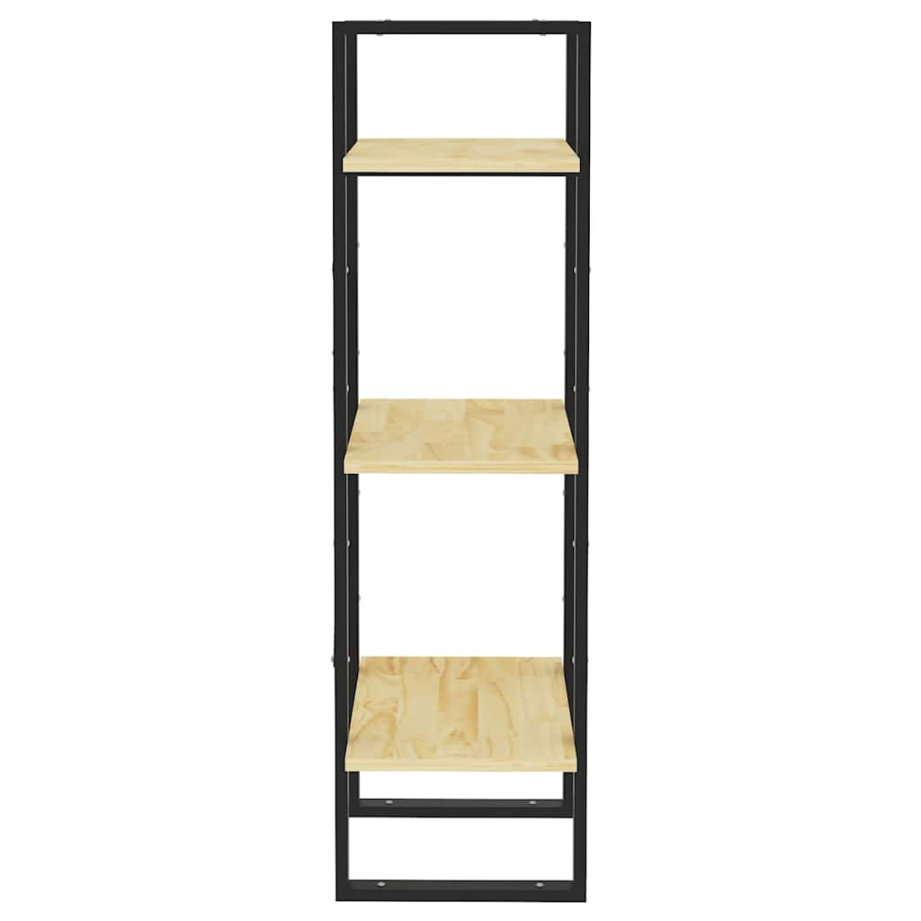 Libreria a 3 Ripiani 40x30x105 cm in Legno Massello di Pino