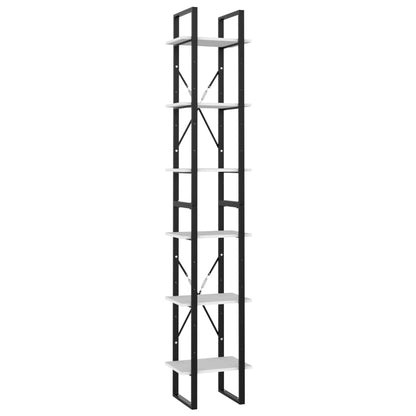 Libreria a 6 Ripiani Bianca 40x30x210 cm in Legno Multistrato | homemem39
