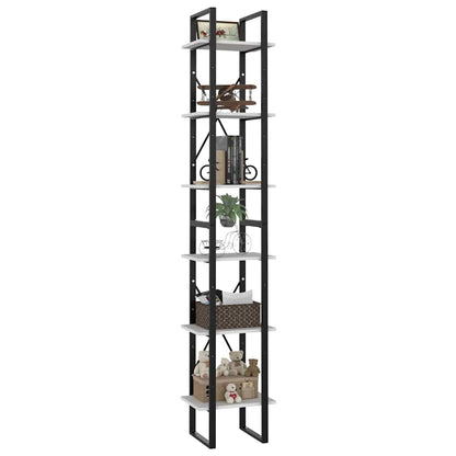Libreria a 6 Ripiani Bianca 40x30x210 cm in Legno Multistrato