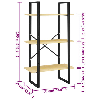 Scaffale Portaoggetti 60x30x105 cm in Legno Massello di Pino | homemem39