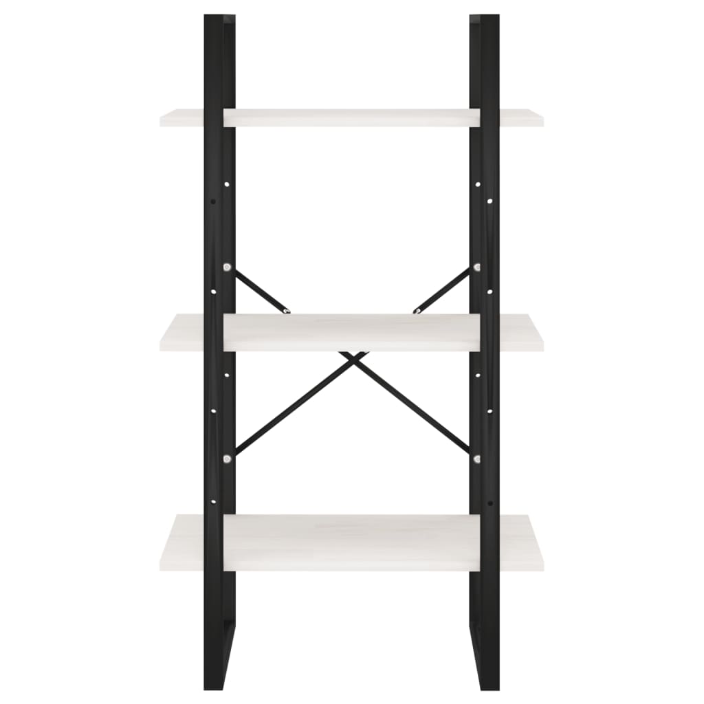 Scaffale Bianco 60x30x105 cm in Legno Massello di Pino