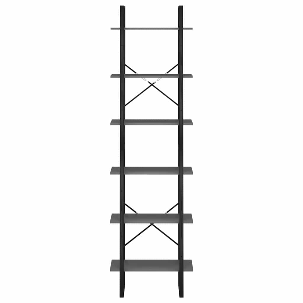 Scaffale Portaoggetti Grigio 60x30x210 cm in Legno Multistrato