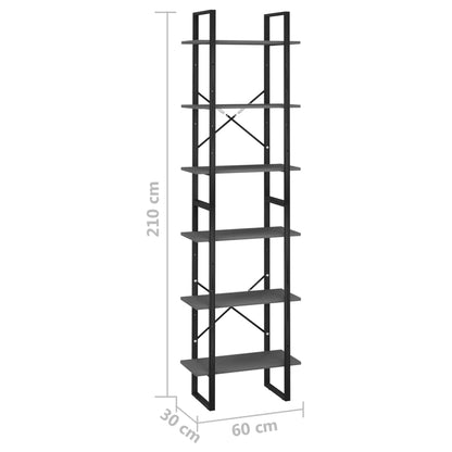 Scaffale Portaoggetti Grigio 60x30x210 cm in Legno Multistrato | homemem39
