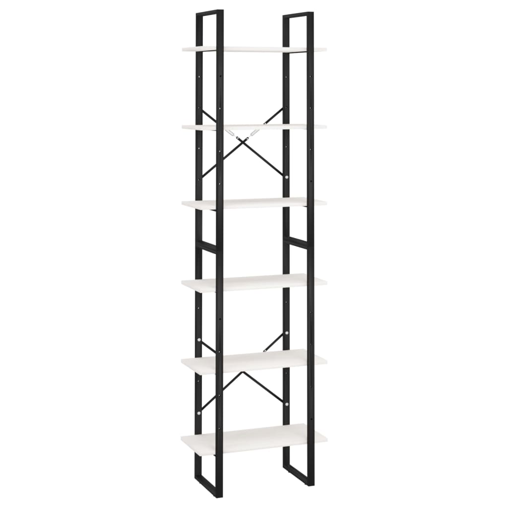 Scaffale Bianco 60x30x210 cm in Legno Massello di Pino | homemem39