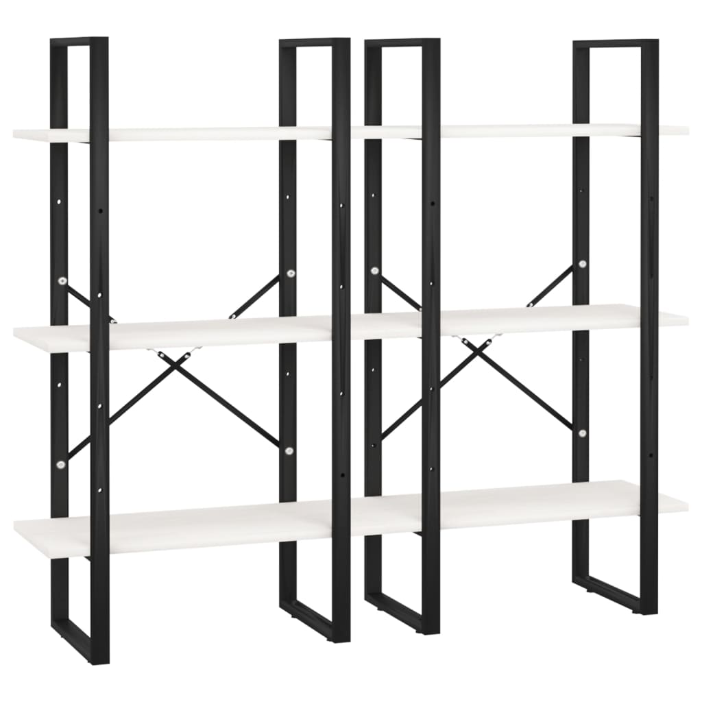 Scaffale Bianco 60x30x210 cm in Legno Massello di Pino | homemem39