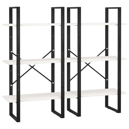 Scaffale Bianco 60x30x210 cm in Legno Massello di Pino | homemem39