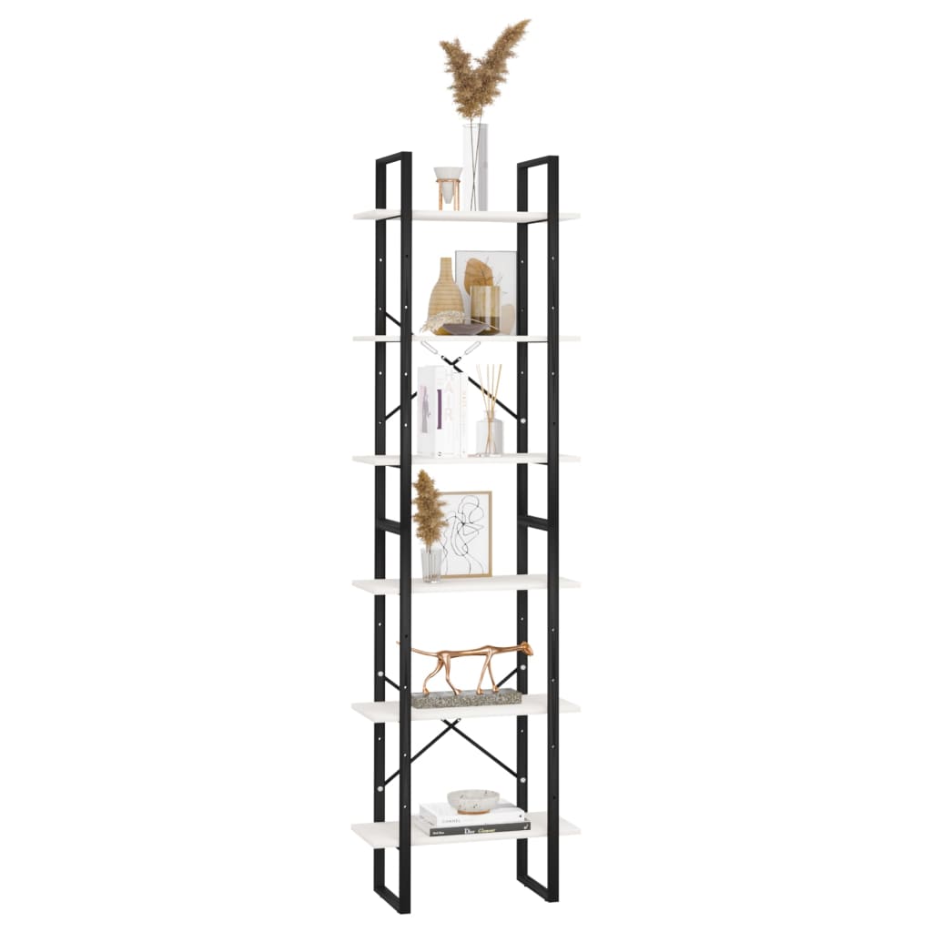 Scaffale Bianco 60x30x210 cm in Legno Massello di Pino | homemem39