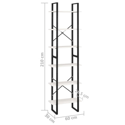 Scaffale Bianco 60x30x210 cm in Legno Massello di Pino | homemem39