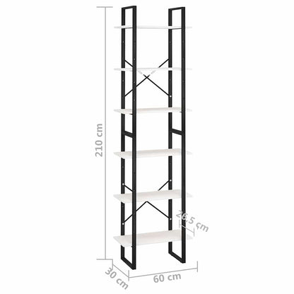 Scaffale Bianco 60x30x210 cm in Legno Massello di Pino