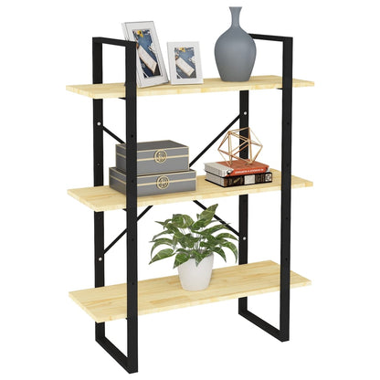 Libreria a 3 Ripiani 80x30x105 cm in Legno Massello di Pino | homemem39